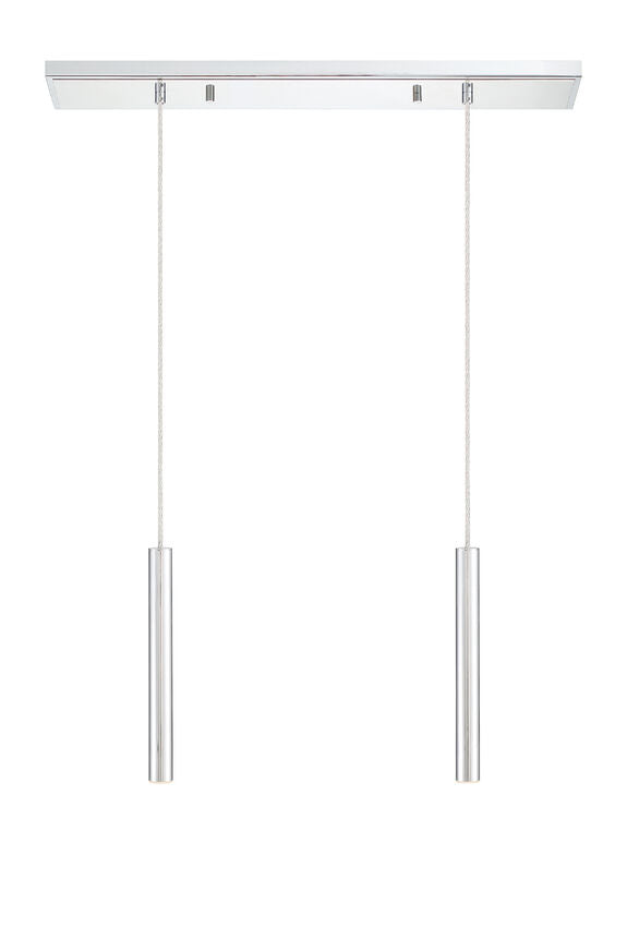 Z-Lite Forest 5" W x 12" H 2-Light LED Chrome Steel Island Light