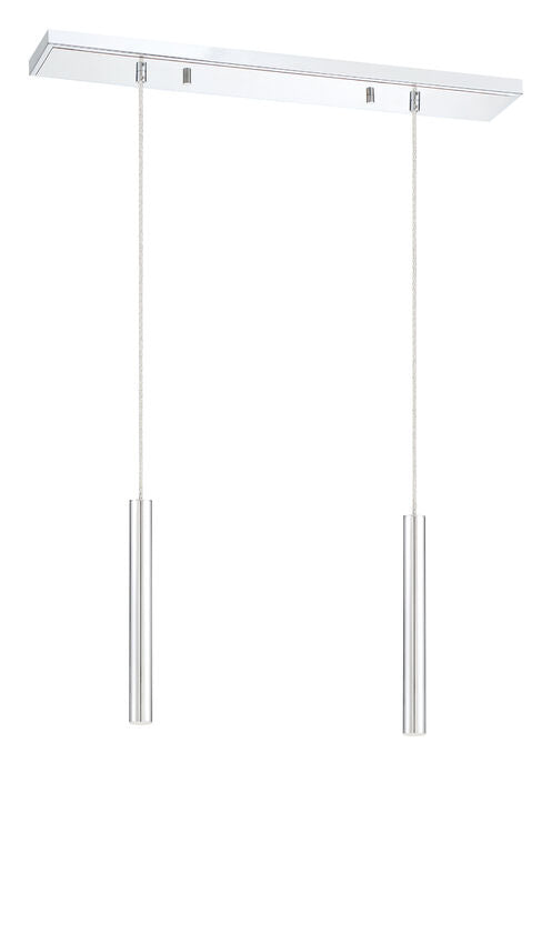 Z-Lite Forest 5" W x 12" H 2-Light LED Chrome Steel Island Light