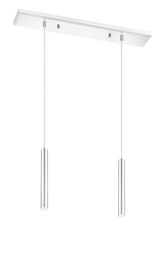 Z-Lite Forest 5" W x 12" H 2-Light LED Chrome Steel Island Light