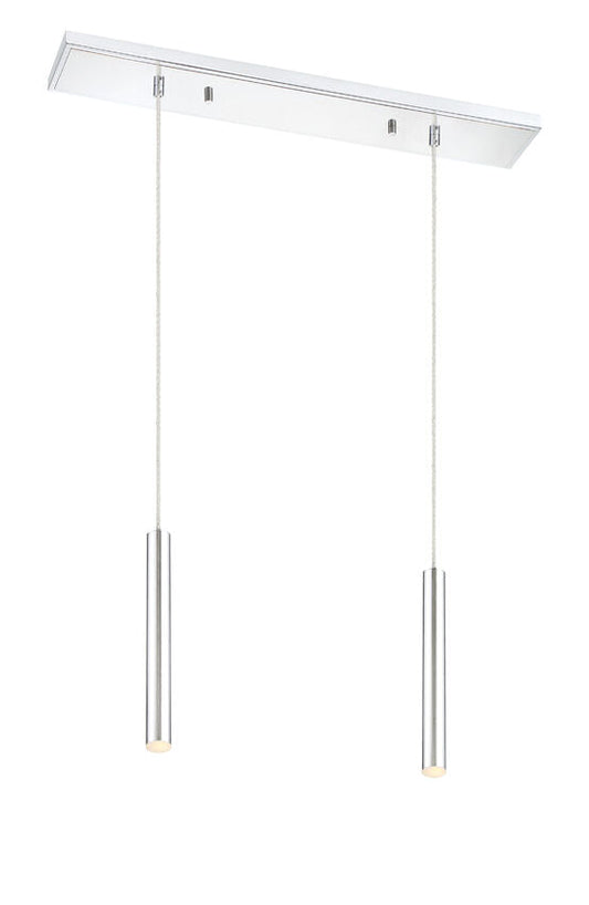 Z-Lite Forest 5" W x 12" H 2-Light LED Chrome Steel Island Light