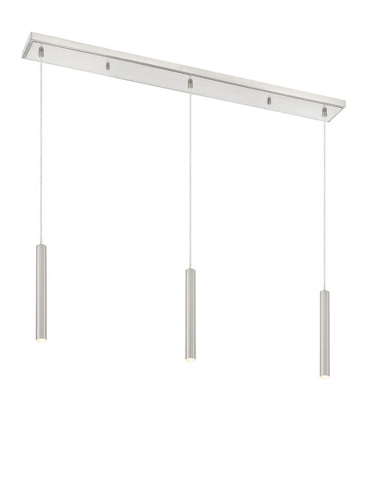 Z-Lite Forest 5" W x 12" H 3-Light LED Brushed Nickel Steel Island Light