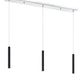 Z-Lite Forest 5" W x 12" H 3-Light LED Chrome Island Light With Matte Black Steel Shade