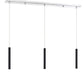 Z-Lite Forest 5" W x 12" H 3-Light LED Chrome Island Light With Matte Black Steel Shade
