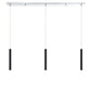 Z-Lite Forest 5" W x 12" H 3-Light LED Chrome Island Light With Matte Black Steel Shade