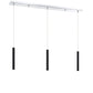 Z-Lite Forest 5" W x 12" H 3-Light LED Chrome Island Light With Matte Black Steel Shade
