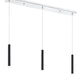 Z-Lite Forest 5" W x 12" H 3-Light LED Chrome Island Light With Matte Black Steel Shade