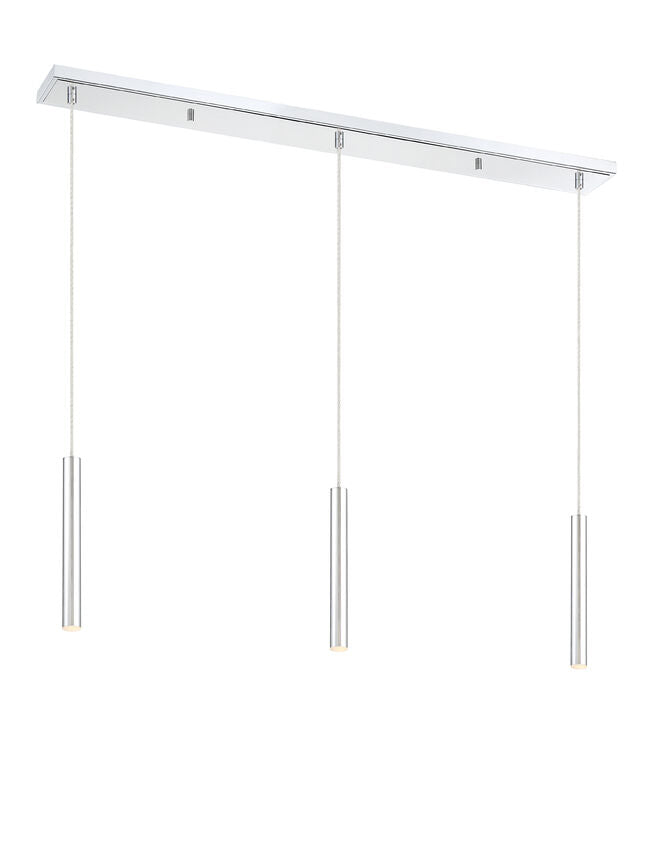 Z-Lite Forest 5" W x 12" H 3-Light LED Chrome Steel Island Light