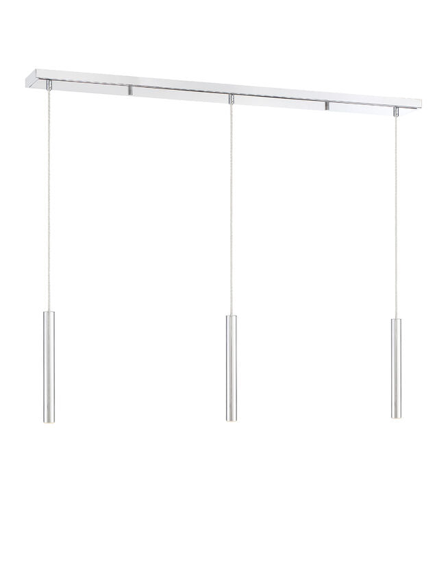 Z-Lite Forest 5" W x 12" H 3-Light LED Chrome Steel Island Light