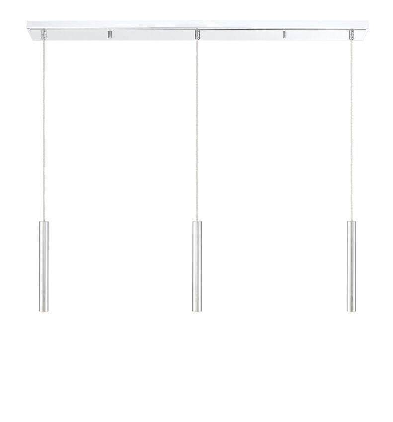 Z-Lite Forest 5" W x 12" H 3-Light LED Chrome Steel Island Light