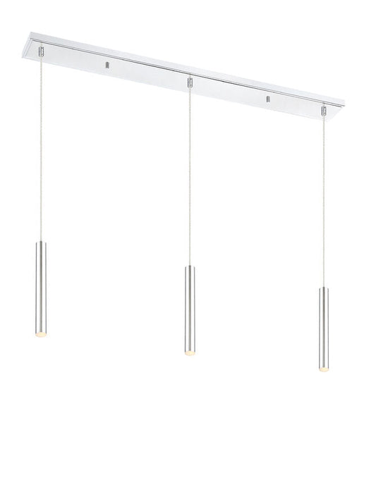 Z-Lite Forest 5" W x 12" H 3-Light LED Chrome Steel Island Light