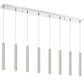 Z-Lite Forest 5" W x 12" H 8-Light LED Chrome Island Light With Brushed Nickel Steel Shade
