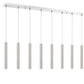 Z-Lite Forest 5" W x 12" H 8-Light LED Chrome Island Light With Brushed Nickel Steel Shade