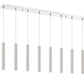 Z-Lite Forest 5" W x 12" H 8-Light LED Chrome Island Light With Brushed Nickel Steel Shade