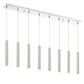 Z-Lite Forest 5" W x 12" H 8-Light LED Chrome Island Light With Brushed Nickel Steel Shade