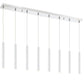 Z-Lite Forest 5" W x 12" H 8-Light LED Chrome Island Light With Matte White Steel Shade