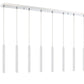 Z-Lite Forest 5" W x 12" H 8-Light LED Chrome Island Light With Matte White Steel Shade