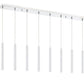 Z-Lite Forest 5" W x 12" H 8-Light LED Chrome Island Light With Matte White Steel Shade