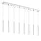 Z-Lite Forest 5" W x 12" H 8-Light LED Chrome Island Light With Matte White Steel Shade