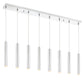 Z-Lite Forest 5" W x 12" H 8-Light LED Chrome Steel Island Light