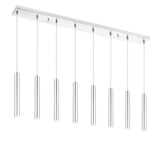 Z-Lite Forest 5" W x 12" H 8-Light LED Chrome Steel Island Light