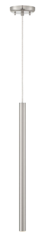 Z-Lite Forest 5" W x 24" H 1-Light LED Brushed Nickel Steel Mini Pendant Light