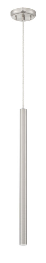 Z-Lite Forest 5" W x 24" H 1-Light LED Brushed Nickel Steel Mini Pendant Light