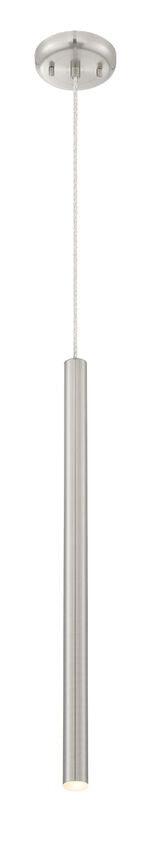 Z-Lite Forest 5" W x 24" H 1-Light LED Brushed Nickel Steel Mini Pendant Light