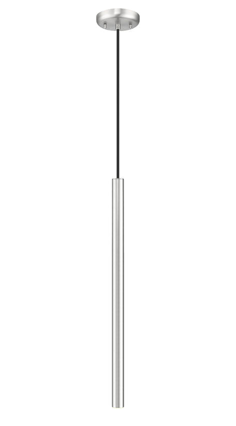 Z-Lite Forest 5" W x 24" H 1-Light LED Brushed Nickel Steel Pendant Light