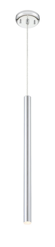 Z-Lite Forest 5" W x 24" H 1-Light LED Chrome Steel Mini Pendant Light
