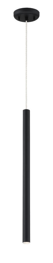 Z-Lite Forest 5" W x 24" H 1-Light LED Matte Black Steel Mini Pendant Light