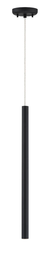 Z-Lite Forest 5" W x 24" H 1-Light LED Matte Black Steel Mini Pendant Light