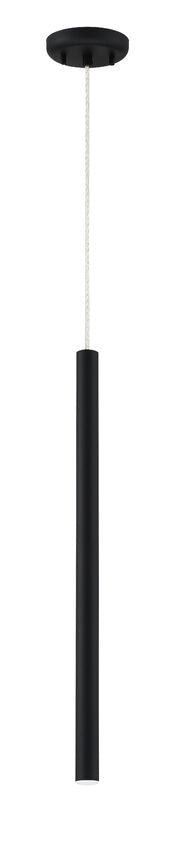 Z-Lite Forest 5" W x 24" H 1-Light LED Matte Black Steel Mini Pendant Light
