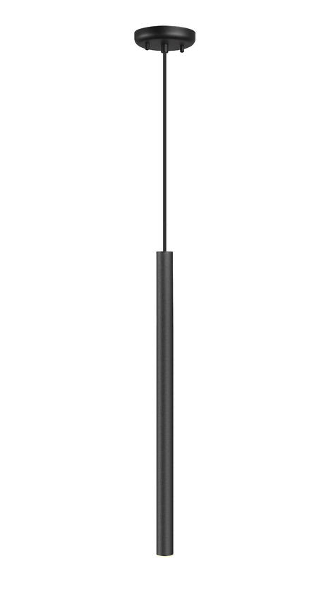 Z-Lite Forest 5" W x 24" H 1-Light LED Matte Black Steel Pendant Light