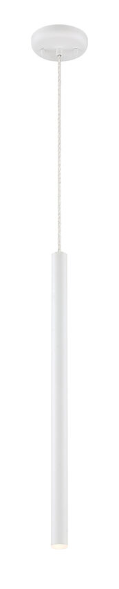 Z-Lite Forest 5" W x 24" H 1-Light LED Matte White Steel Mini Pendant Light