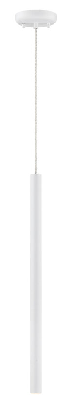 Z-Lite Forest 5" W x 24" H 1-Light LED Matte White Steel Mini Pendant Light