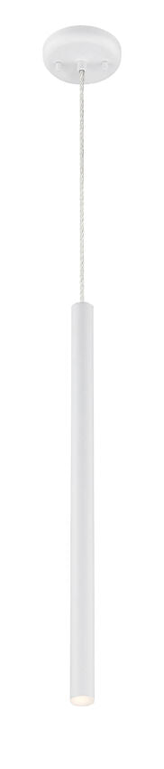 Z-Lite Forest 5" W x 24" H 1-Light LED Matte White Steel Mini Pendant Light