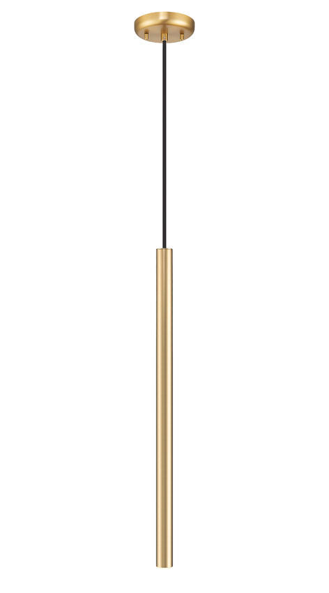 Z-Lite Forest 5" W x 24" H 1-Light LED Modern Gold Steel Pendant Light