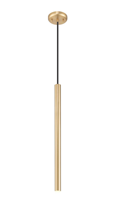 Z-Lite Forest 5" W x 24" H 1-Light LED Modern Gold Steel Pendant Light