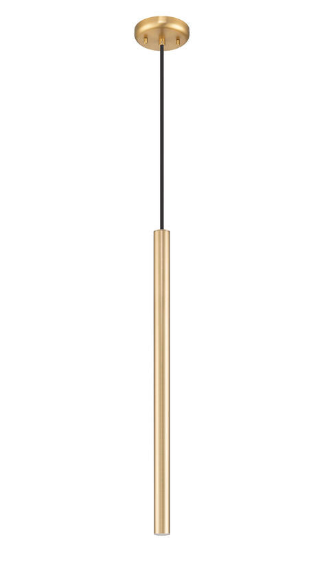 Z-Lite Forest 5" W x 24" H 1-Light LED Modern Gold Steel Pendant Light
