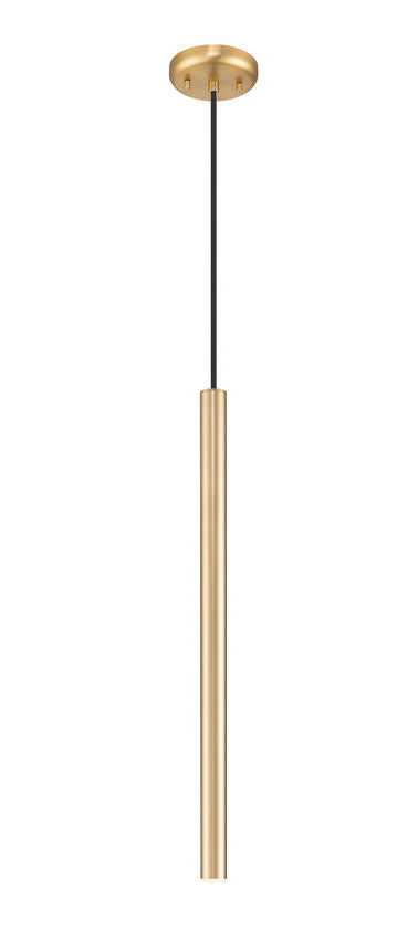 Z-Lite Forest 5" W x 24" H 1-Light LED Modern Gold Steel Pendant Light