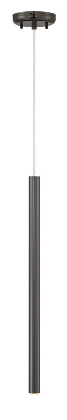 Z-Lite Forest 5" W x 24" H 1-Light LED Pearl Black Steel Mini Pendant Light