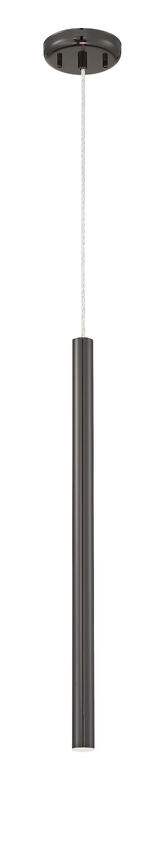 Z-Lite Forest 5" W x 24" H 1-Light LED Pearl Black Steel Mini Pendant Light