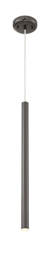 Z-Lite Forest 5" W x 24" H 1-Light LED Pearl Black Steel Mini Pendant Light