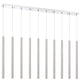 Z-Lite Forest 5" W x 24" H 10-Light LED Chrome Island Light With Brushed Nickel Steel Shade