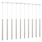Z-Lite Forest 5" W x 24" H 10-Light LED Chrome Island Light With Brushed Nickel Steel Shade