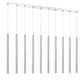 Z-Lite Forest 5" W x 24" H 10-Light LED Chrome Island Light With Brushed Nickel Steel Shade
