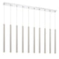 Z-Lite Forest 5" W x 24" H 10-Light LED Chrome Island Light With Brushed Nickel Steel Shade