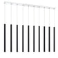 Z-Lite Forest 5" W x 24" H 10-Light LED Chrome Island Light With Matte Black Steel Shade