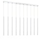 Z-Lite Forest 5" W x 24" H 10-Light LED Chrome Island Light With Matte White Steel Shade