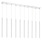 Z-Lite Forest 5" W x 24" H 10-Light LED Chrome Island Light With Matte White Steel Shade